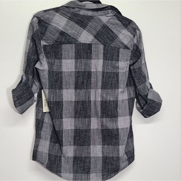 Arizona Jeans Men's Check Long Sleeve Gray Button Down Shirt Size XL New - Picture 2 of 9